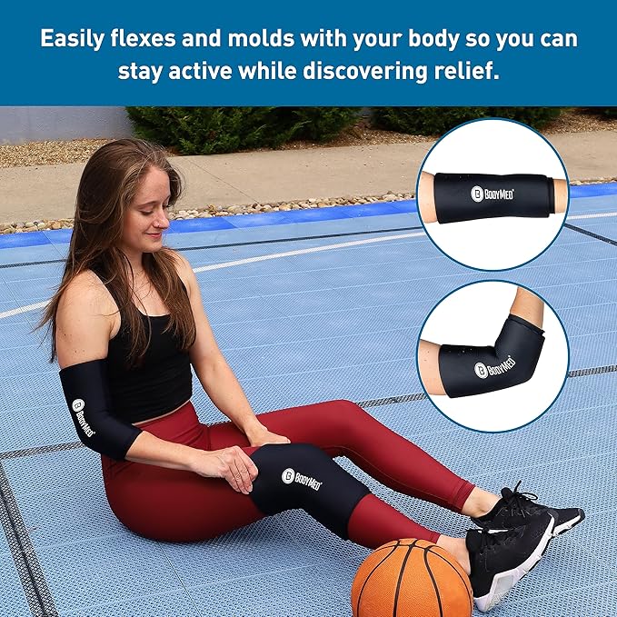 BodyMed 360° Hot & Cold Sleeve for Knee, Elbow, Ankle, Wrist Discomfort Relief – Flexible, Reusable Gel Ice Pack Compression Therapy for Sprains, Arthritis, Tendonitis - Small