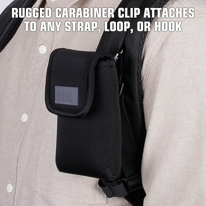 USA Gear Large Continuous Glucose Monitor Receiver Belt Case Compatible with Dexcom G7 Receiver, Dexcom G6, and More CGM Glucose Monitor Devices - Flexible Neoprene with Scratch Resistant Interior