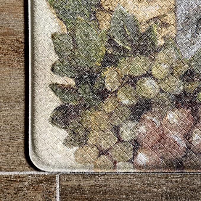 J&V TEXTILES Anti Fatigue Kitchen Mat - Kitchen Mat Cushioned Anti Fatigue, Kitchen Floor Mats Cushioned, Non Slip Waterproof Mat Standing Desk, 20x36x1/2 inches (Vino 10438)