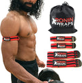 Ronin Wraps | Elastic BFR Occlusion Bands | Blood Flow Restriction Training | 4 Pack (2 for arms - 2 for Legs) | Sleek NO Pinch Buckle Design | Comfortable Elastic Material