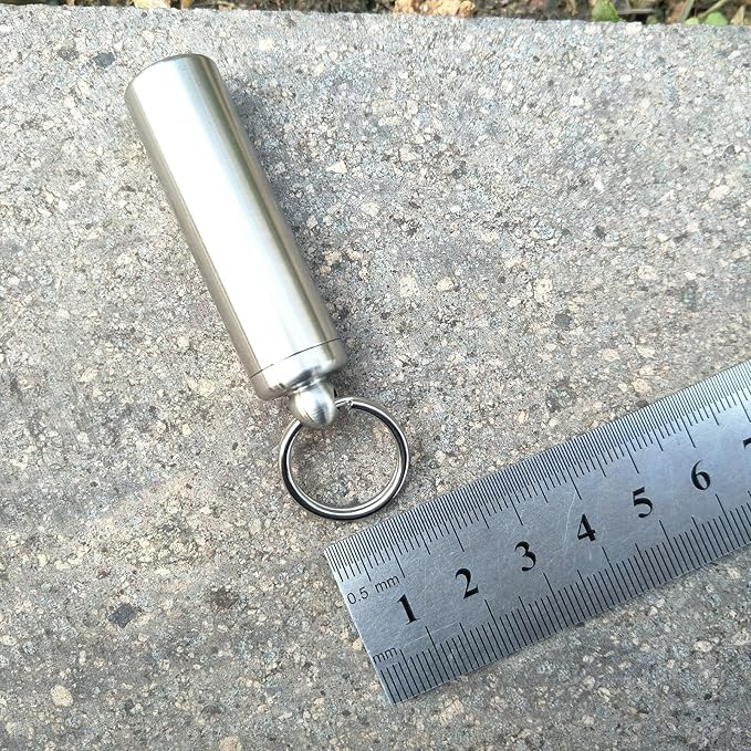 Stainless Steel Mini Waterproof Pill Case,Capsule Seal Case Holder Container for Outdoor Sports