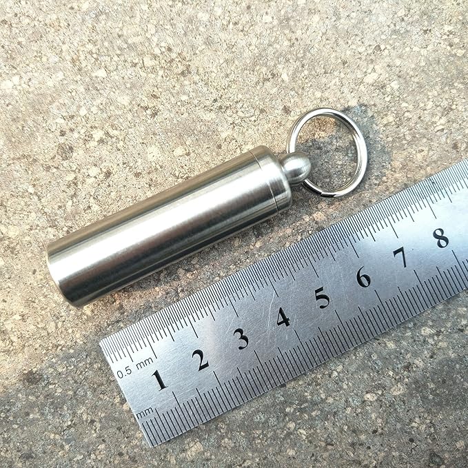 Stainless Steel Mini Waterproof Pill Case,Capsule Seal Case Holder Container for Outdoor Sports